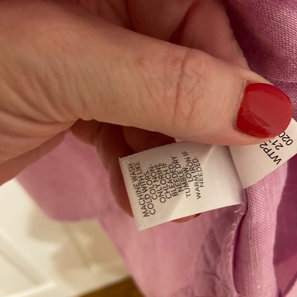 J. Jill Love Linen XS Pink Long Sleeve Button-Up Shirt - Picture 7 of 9